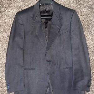 Henry Grethel 100% Wool 44L Gray Suit Jacket Low-Gorge Notch Lapel